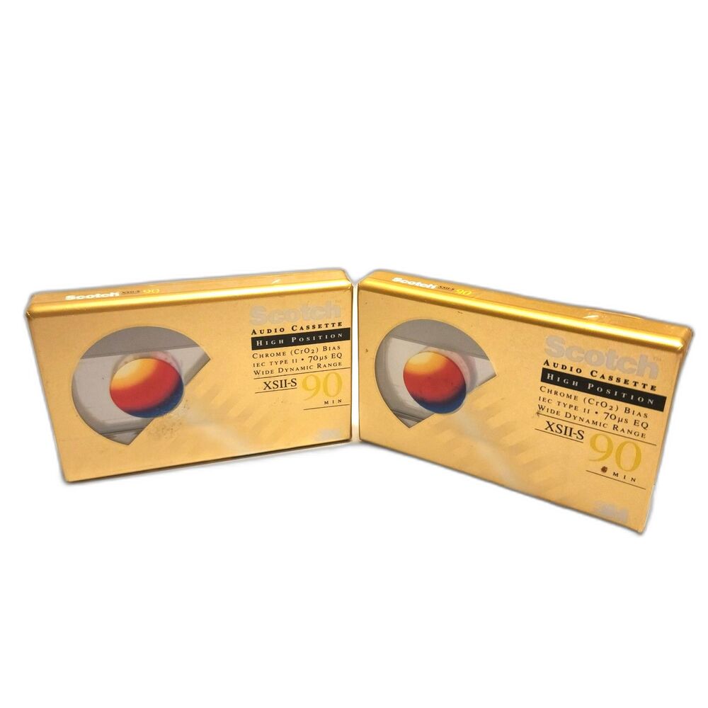 SCOTCH XSII-S 90 Min Blank Audio Cassette NEW Lot of 2